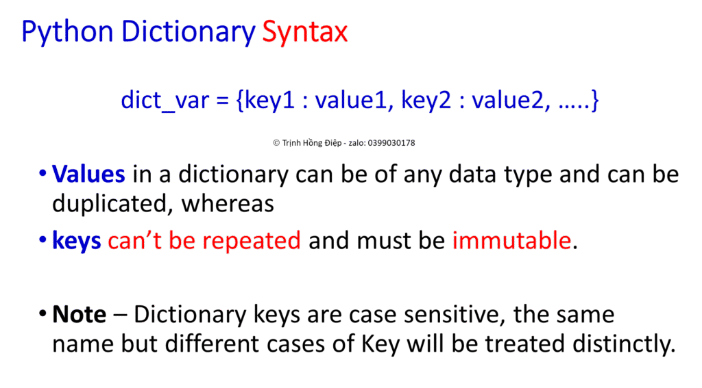 Dictionaries in Python - Kiểu từ điển trong Python image