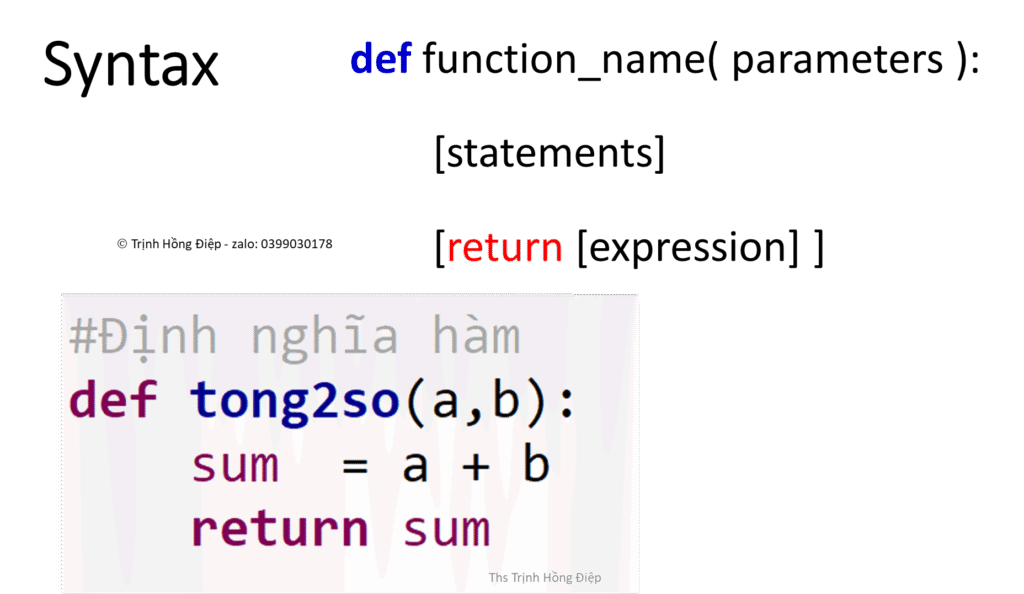 Sử dụng hàm ( Functions) trong Python - phần 1 image