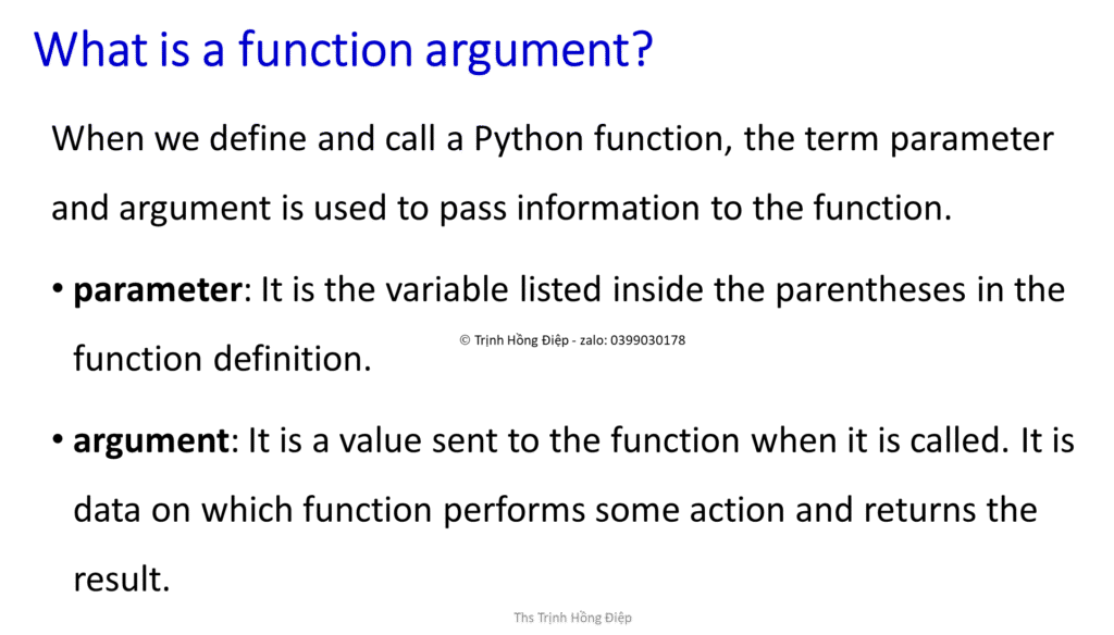 Sử dụng hàm ( functions) trong Python – phần 2 - Hiểu về tham số của hàm image