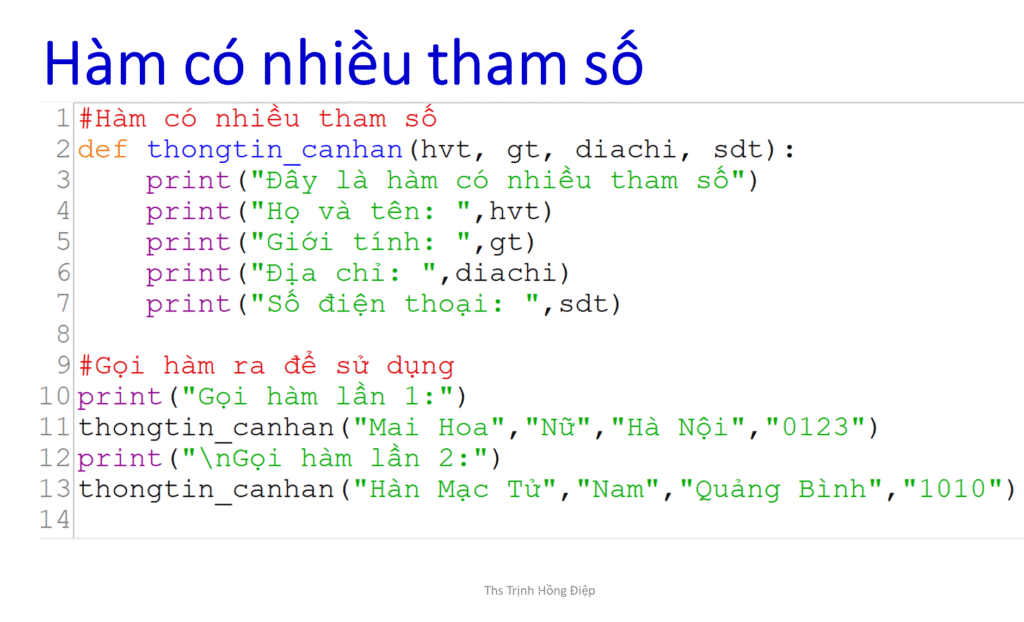 Sử dụng hàm ( functions) trong Python – phần 2 - Hiểu về tham số của hàm image