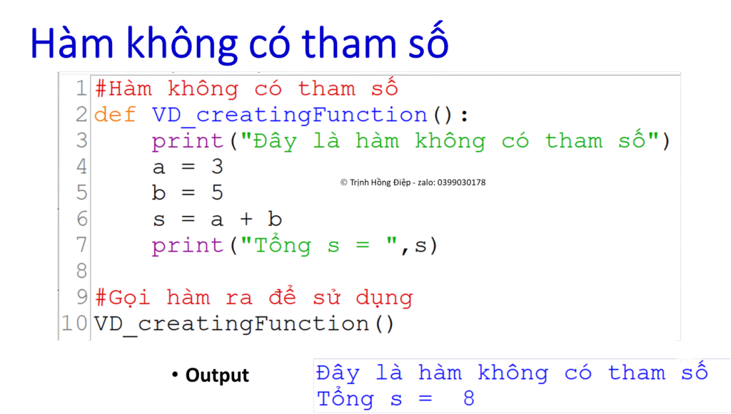 Sử dụng hàm ( functions) trong Python – phần 2 - Hiểu về tham số của hàm image