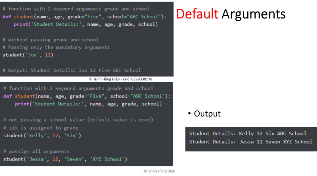 Sử dụng hàm ( functions) trong Python – phần 3 - Types of function arguments image