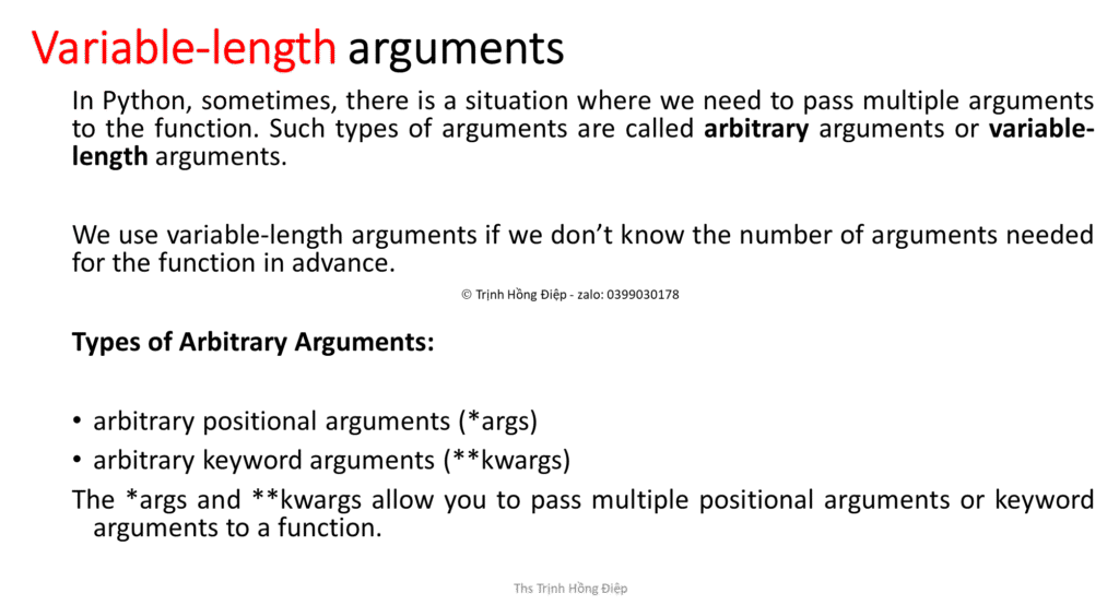 Sử dụng hàm (functions) trong Python – phần 4 – Variable-length arguments image
