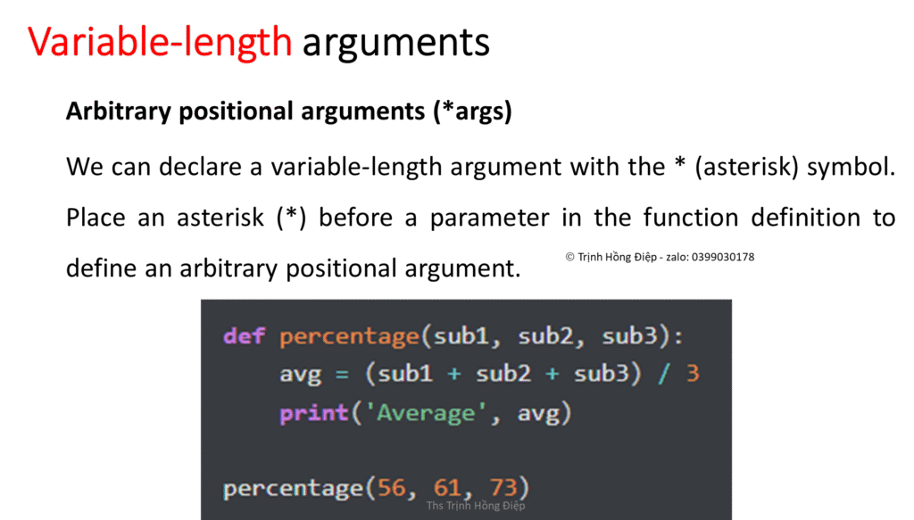 Sử dụng hàm (functions) trong Python – phần 4 – Variable-length arguments image