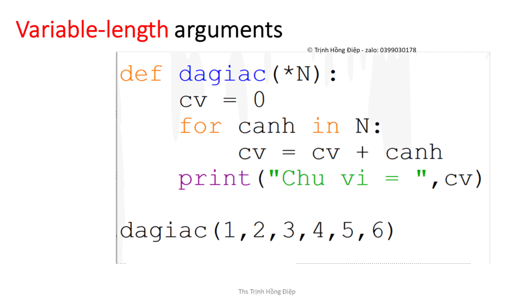 Sử dụng hàm (functions) trong Python – phần 4 – Variable-length arguments image