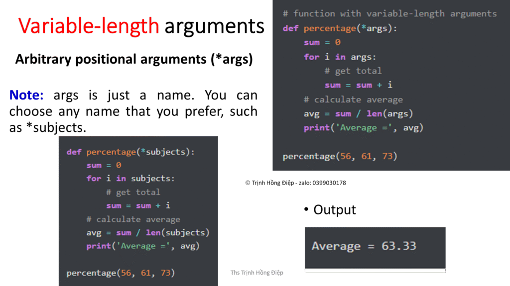 Sử dụng hàm (functions) trong Python – phần 4 – Variable-length arguments image