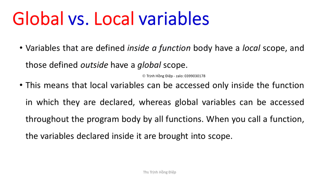 Biến cục bộ và biến toàn cục (Global vs. Local variables) image