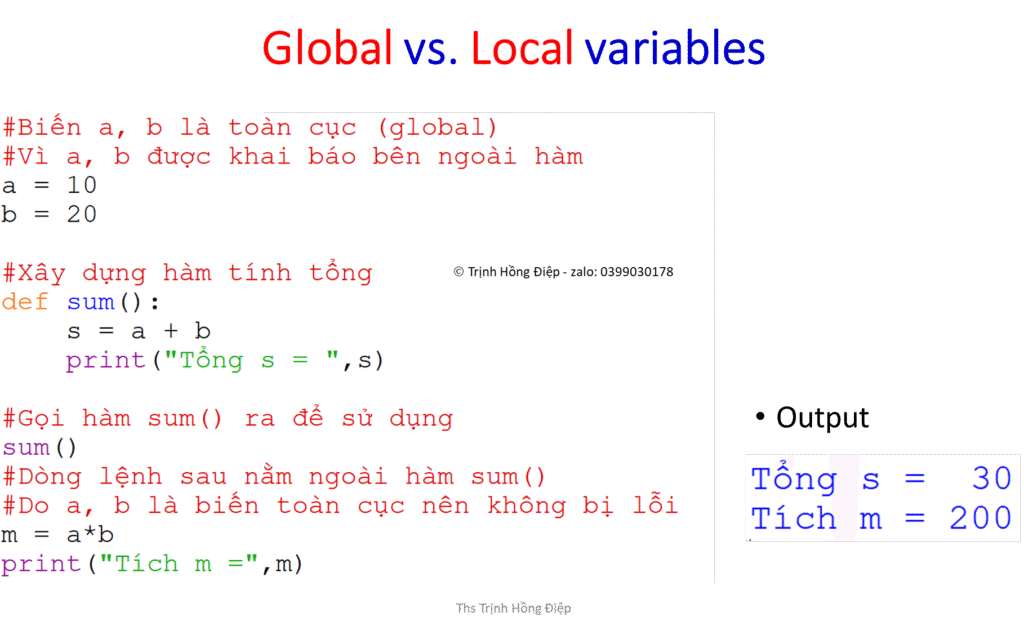 Biến cục bộ và biến toàn cục (Global vs. Local variables) image