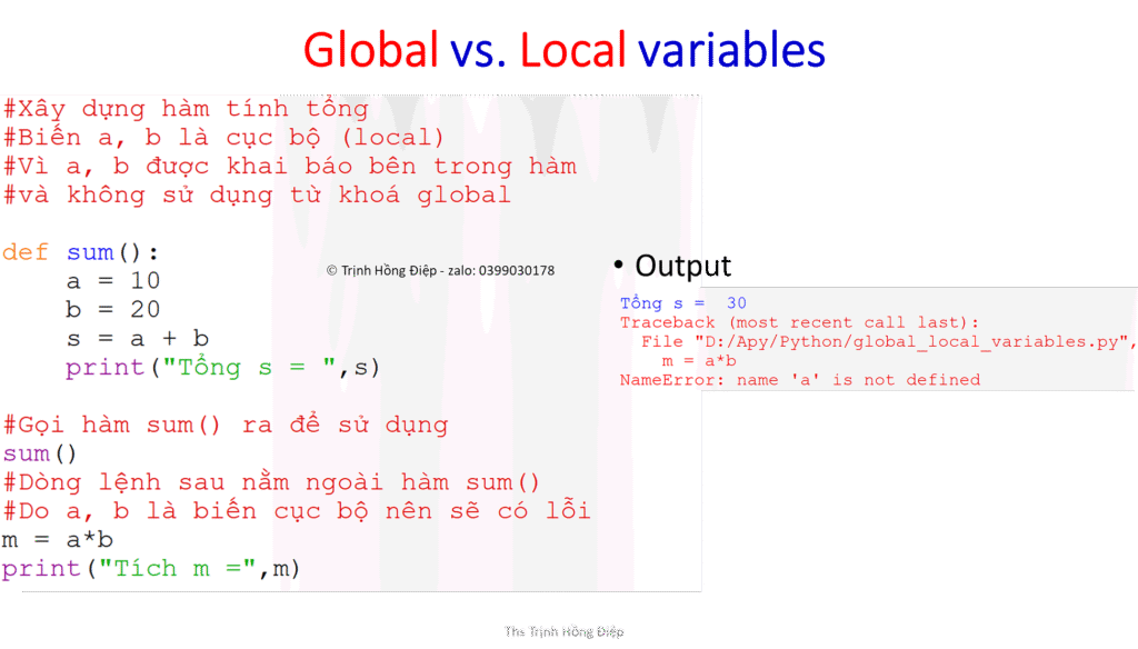 Biến cục bộ và biến toàn cục (Global vs. Local variables) image