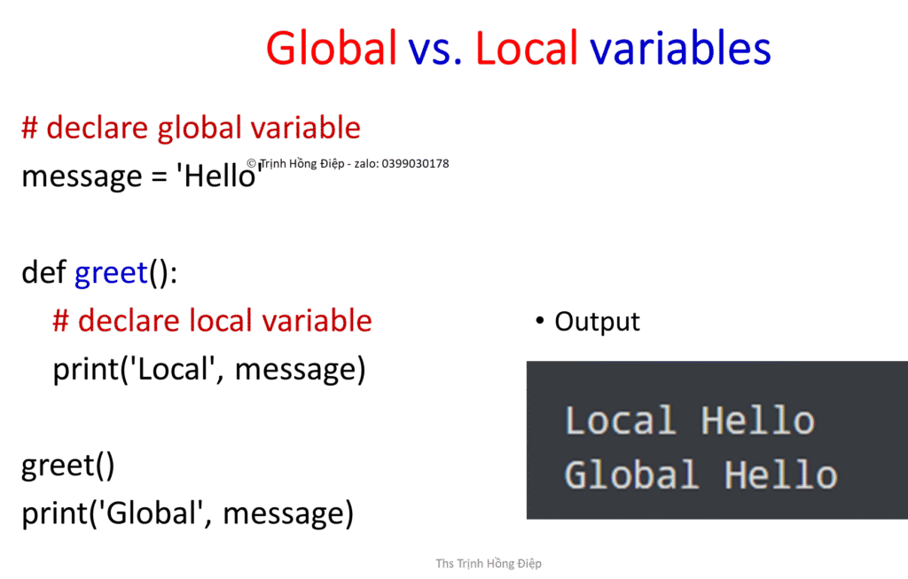 Biến cục bộ và biến toàn cục (Global vs. Local variables) image