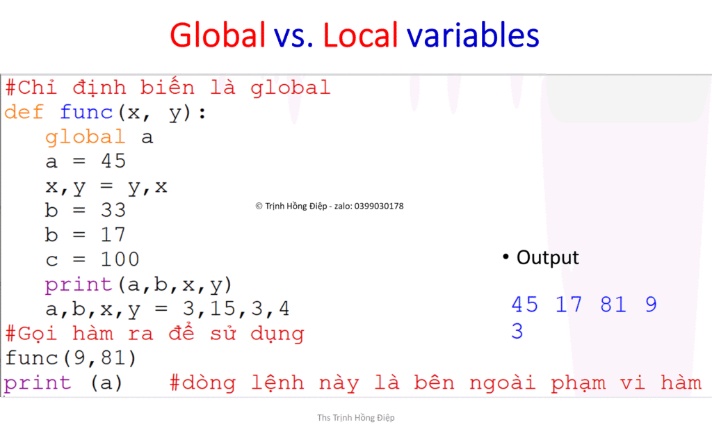 Biến cục bộ và biến toàn cục (Global vs. Local variables) image