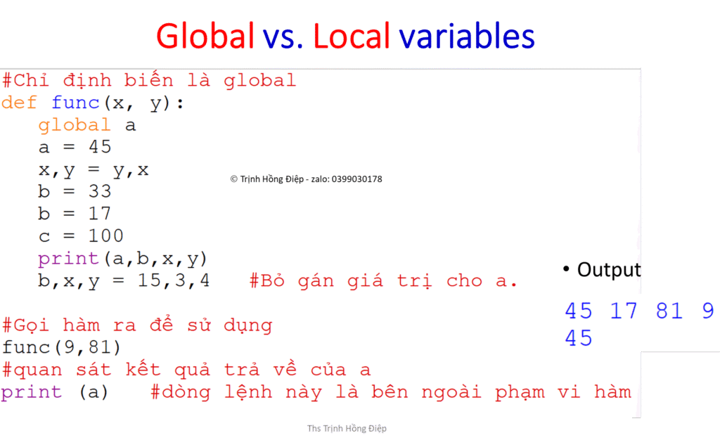 Biến cục bộ và biến toàn cục (Global vs. Local variables) image
